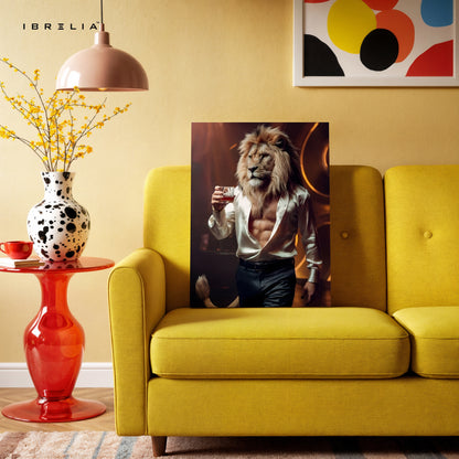 Gentleman Lion Luxury Art – 4K Ultra Wrap Frame Wall Art in Pakistan | IBRELIA™