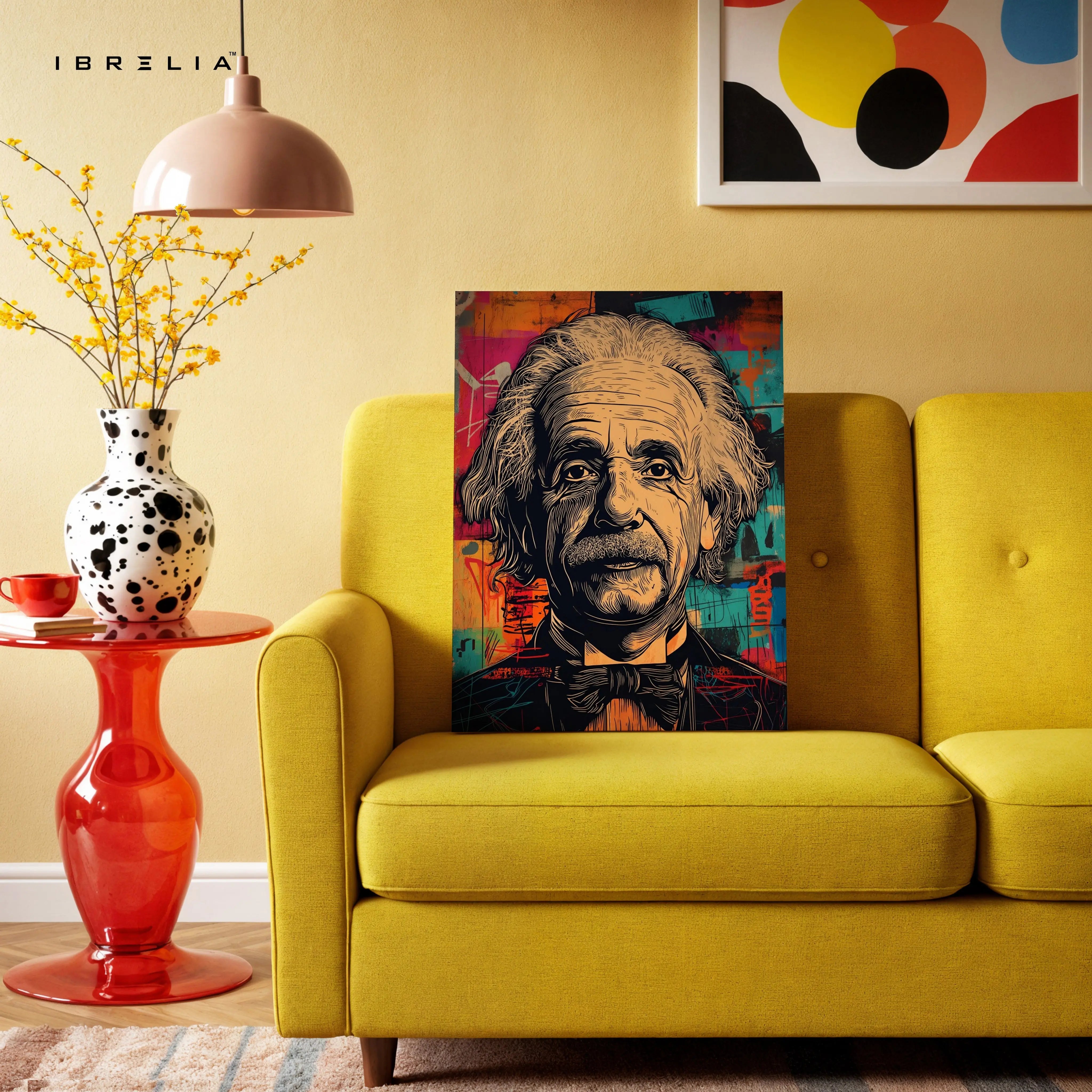 Albert Einstein Pop Art Portrait – 4K Ultra Wrap Frame Wall Art in