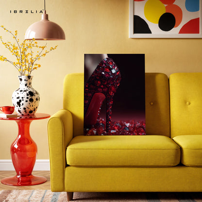 Red Crystal Stiletto Luxury Art – 4K Ultra Wrap Frame Wall Art in Pakistan | IBRELIA™