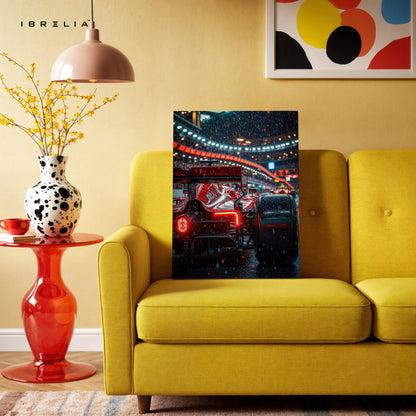 Formula 1 Night Race Rear View Art – 4K Ultra Wrap Frame Wall Art in Pakistan | IBRELIA™