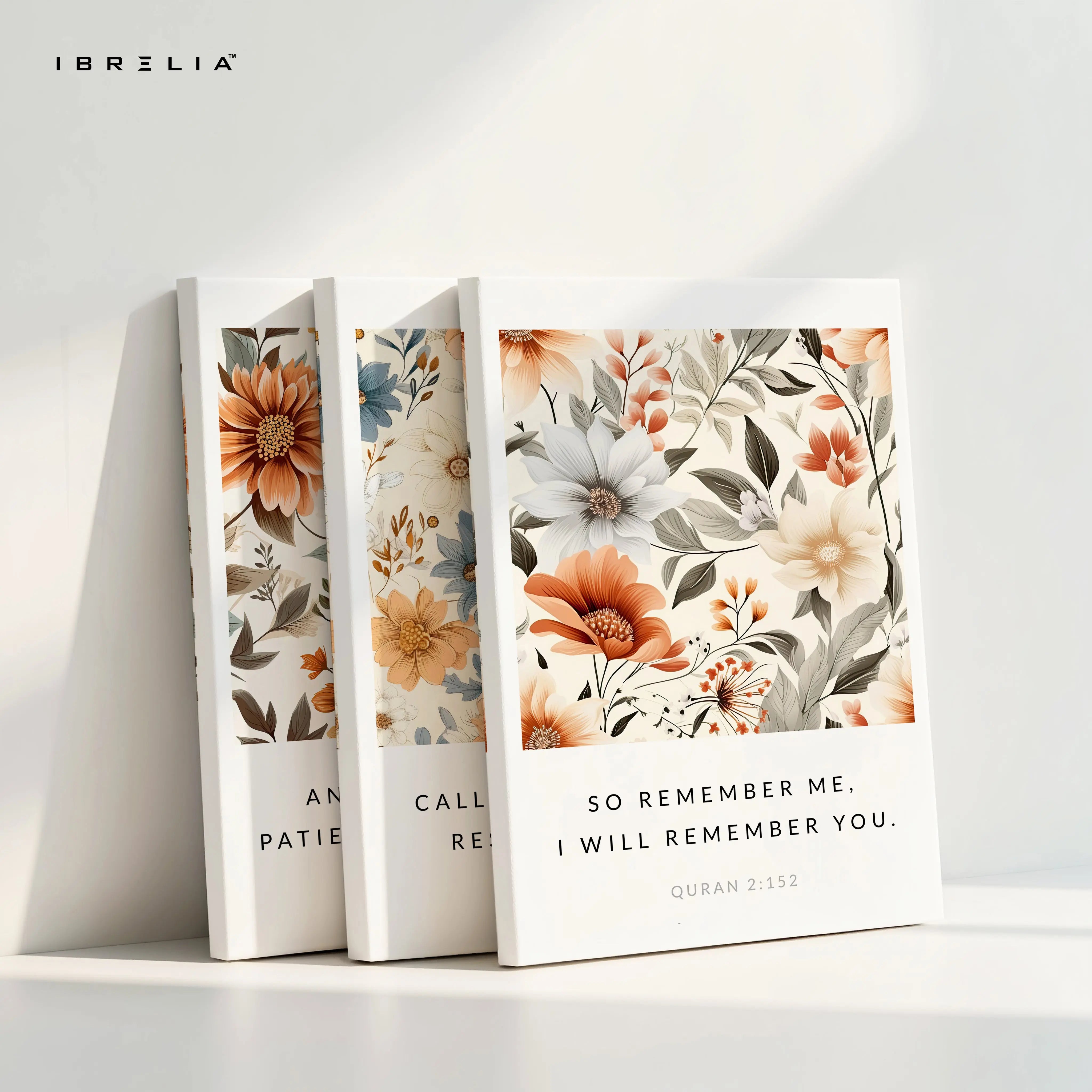 Quran Reminder Floral Islamic Quotes 3 Panel 4K Ultra HD Wall Art in Pakistan | IBRELIA™ IBRELIA