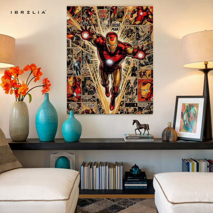 Iron Man Comic Collage Art – 4K Ultra Wrap Frame Wall Art in Pakistan | IBRELIA™