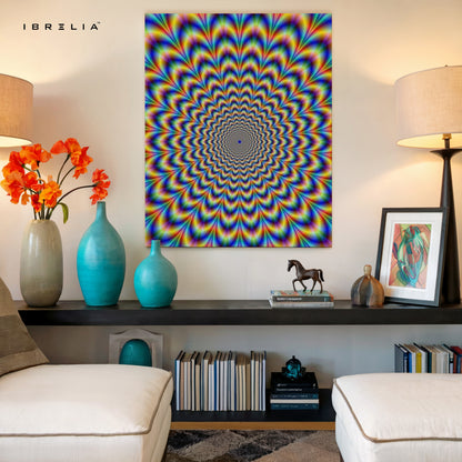 Psychedelic Rainbow Vortex – Optical Illusion 4K Ultra Wrap Frame Wall Art in Pakistan | IBRELIA™