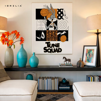 Tune Squad Basketball Pop Art – Iconic Cartoon Sports Wall Art | 4K Ultra Wrap Frame Wall Art in Pakistan | IBRELIA™