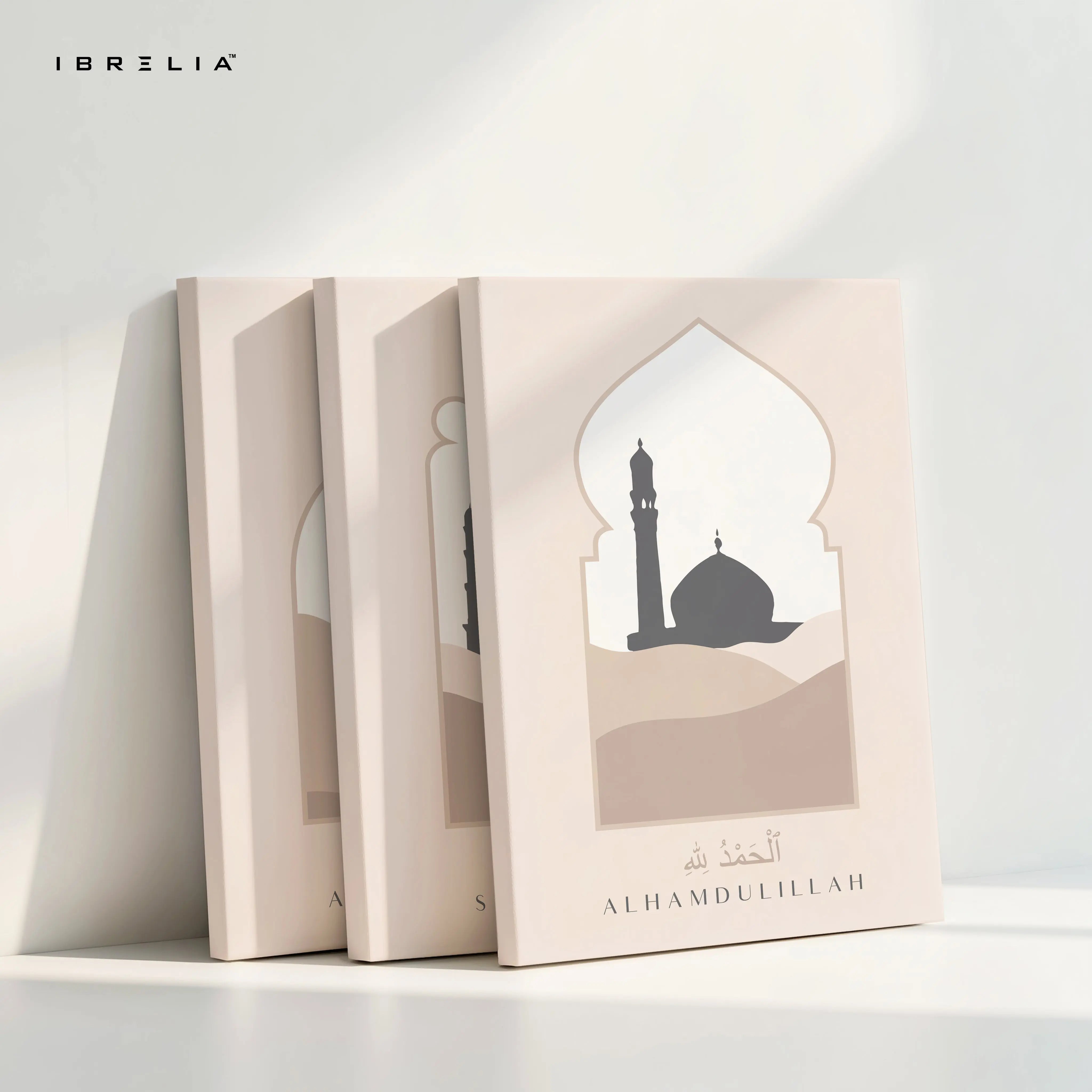 Alhamdulillah Subhanallah Allahu Akbar Mosque Arch 3 Panel Islamic 4K Ultra HD Wall Art in Pakistan | IBRELIA™ IBRELIA