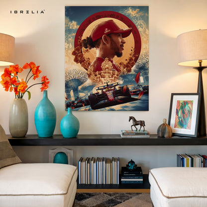 Lewis Hamilton Singapore Tribute – Formula 1 4K Ultra Wrap Frame Wall Art in Pakistan | IBRELIA™