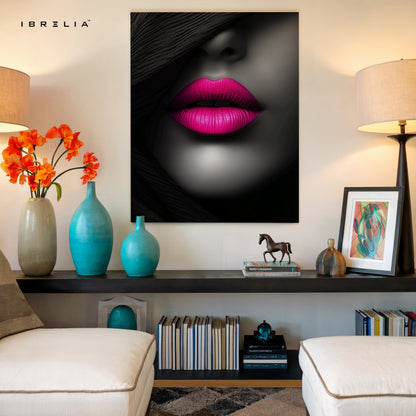 Midnight Pink Lips Art – 4K Ultra Wrap Frame Wall Art in Pakistan | IBRELIA™