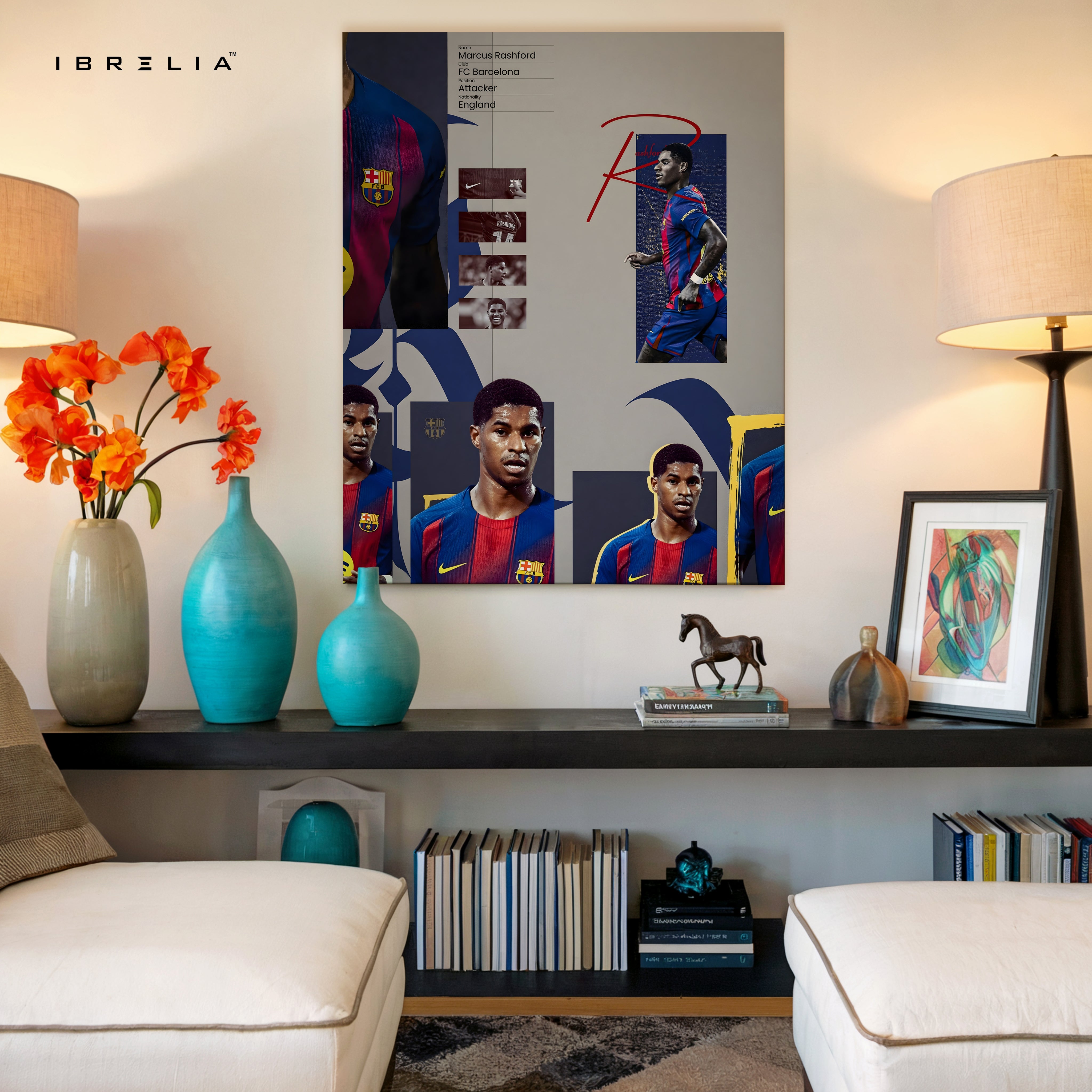 Marcus Rashford FC Barcelona Concept Art – 4K Ultra Wrap Frame Wall Art in Pakistan | IBRELIA™