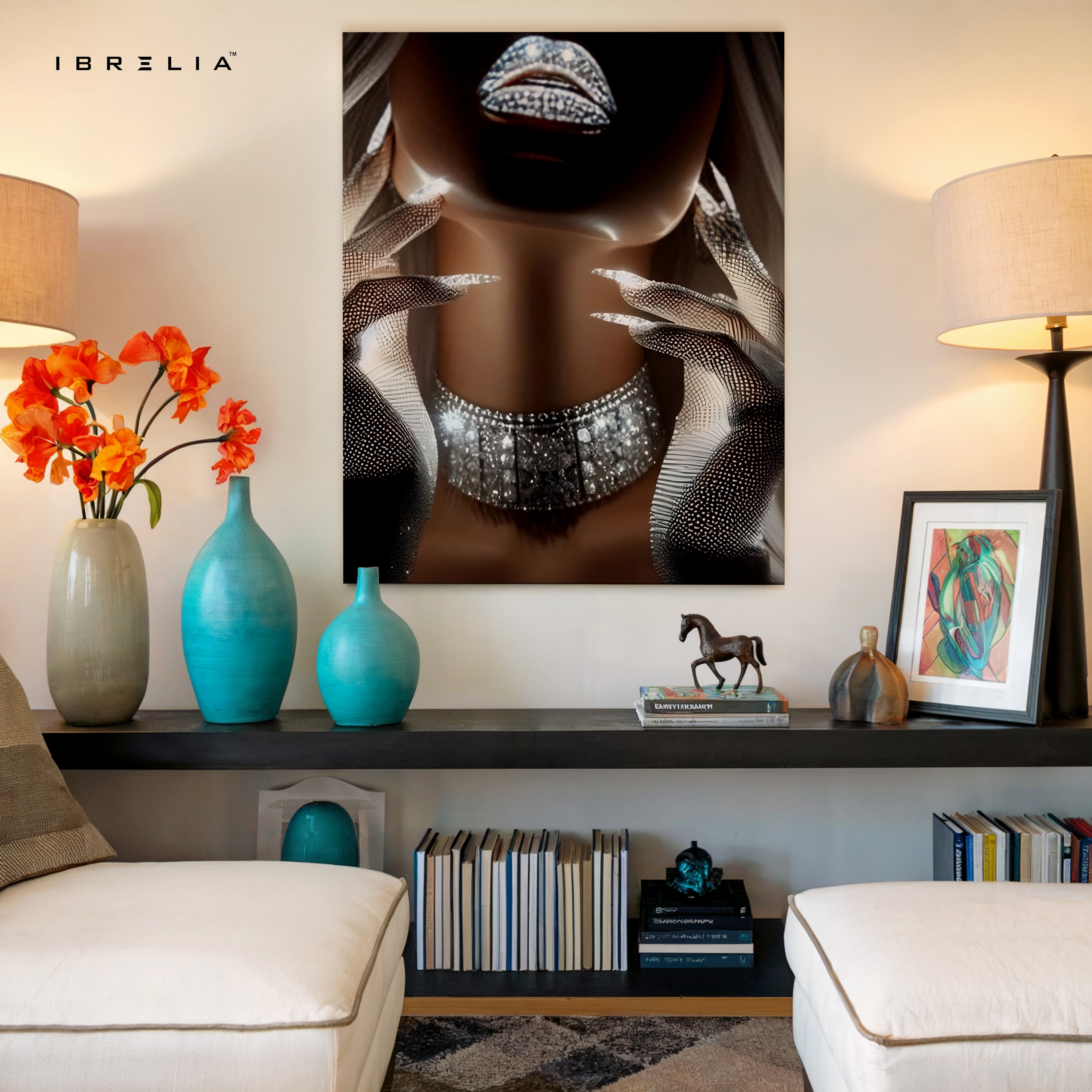 Velvet Noir Elegance – Abstract Feminine Luxury Art | 4K Ultra Wrap Frame Wall Art in Pakistan | IBRELIA™