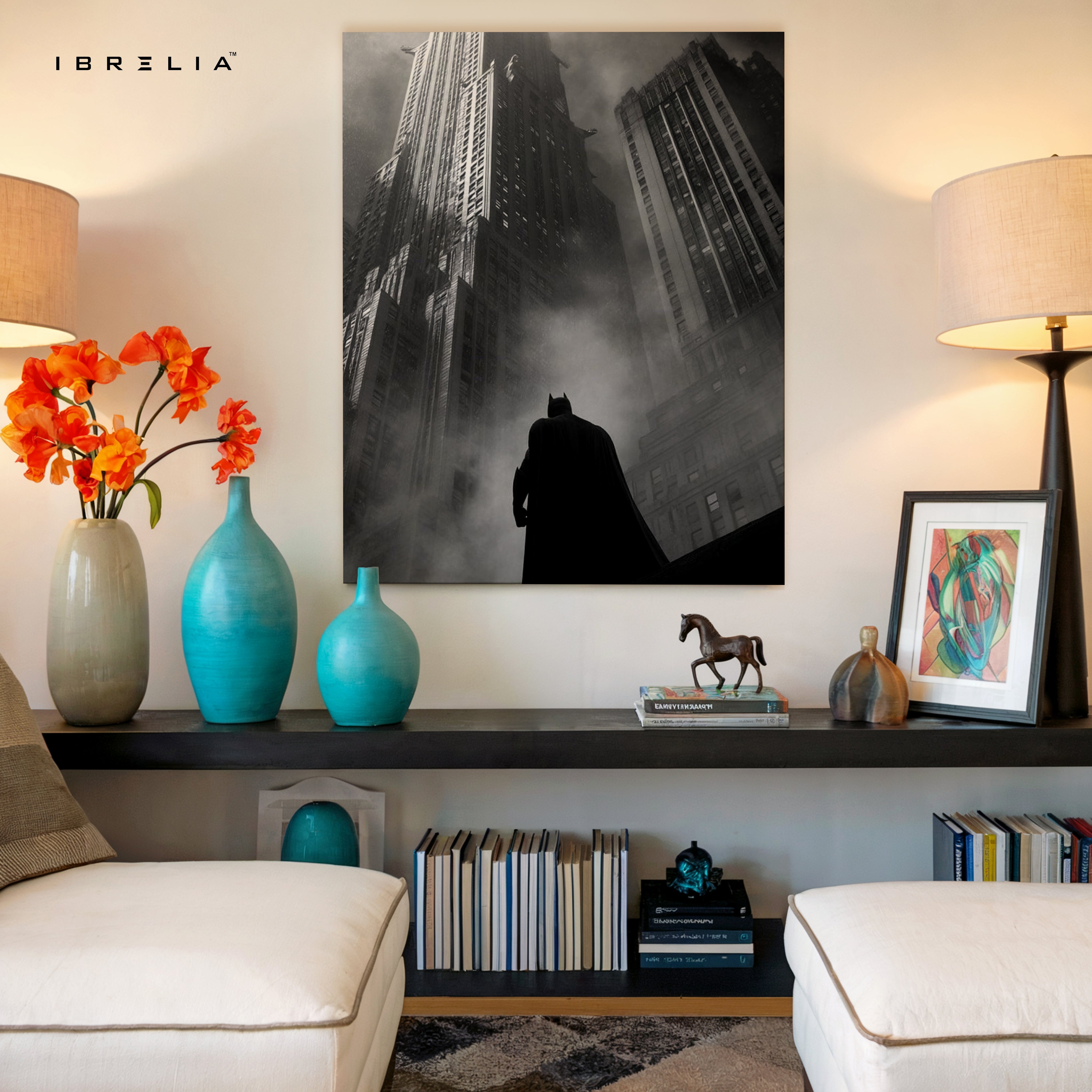 Gotham Ascension Silhouette – Dark Noir Skyscraper Art | 4K Ultra Wrap Frame Wall Art in Pakistan | IBRELIA™