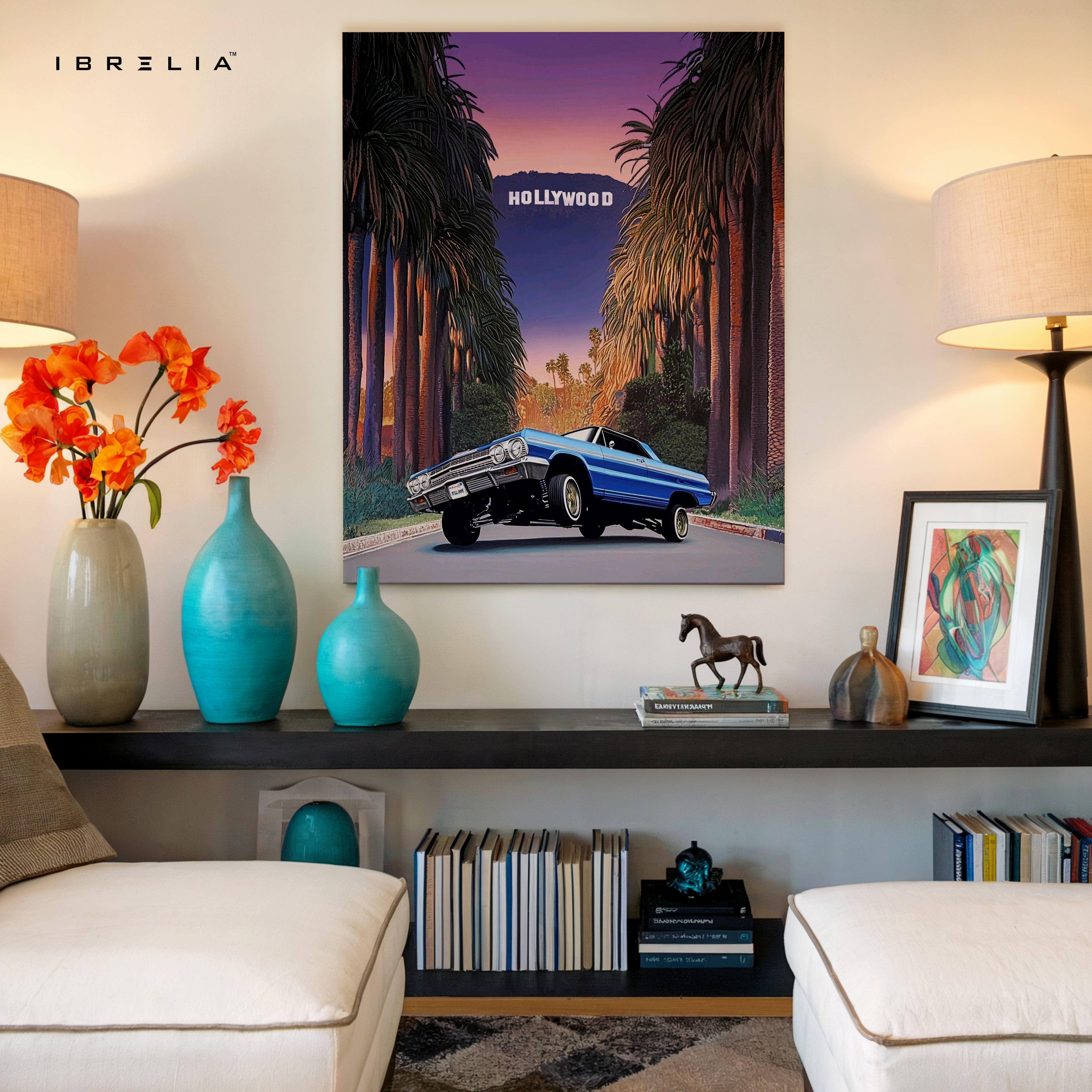 Hollywood Boulevard Lowrider – West Coast Classic Car Art | 4K Ultra Wrap Frame Wall Art in Pakistan | IBRELIA™