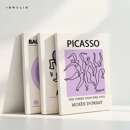 Picasso Haring Bauhaus Modern Art 3 Panel 4K Ultra HD Wall Art in Pakistan | IBRELIA™ IBRELIA