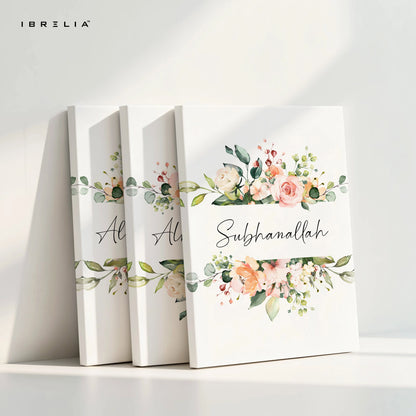 SubhanAllah Alhamdulillah Allahu Akbar Floral 3 Panel Islamic 4K Ultra HD Wall Art in Pakistan | IBRELIA™ IBRELIA