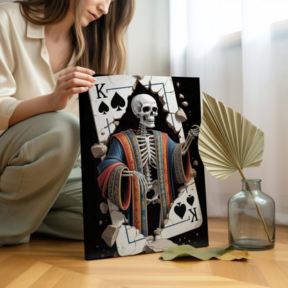 Skeleton King of Spades Art – 4K Ultra Wrap Frame Wall Art in Pakistan | IBRELIA™