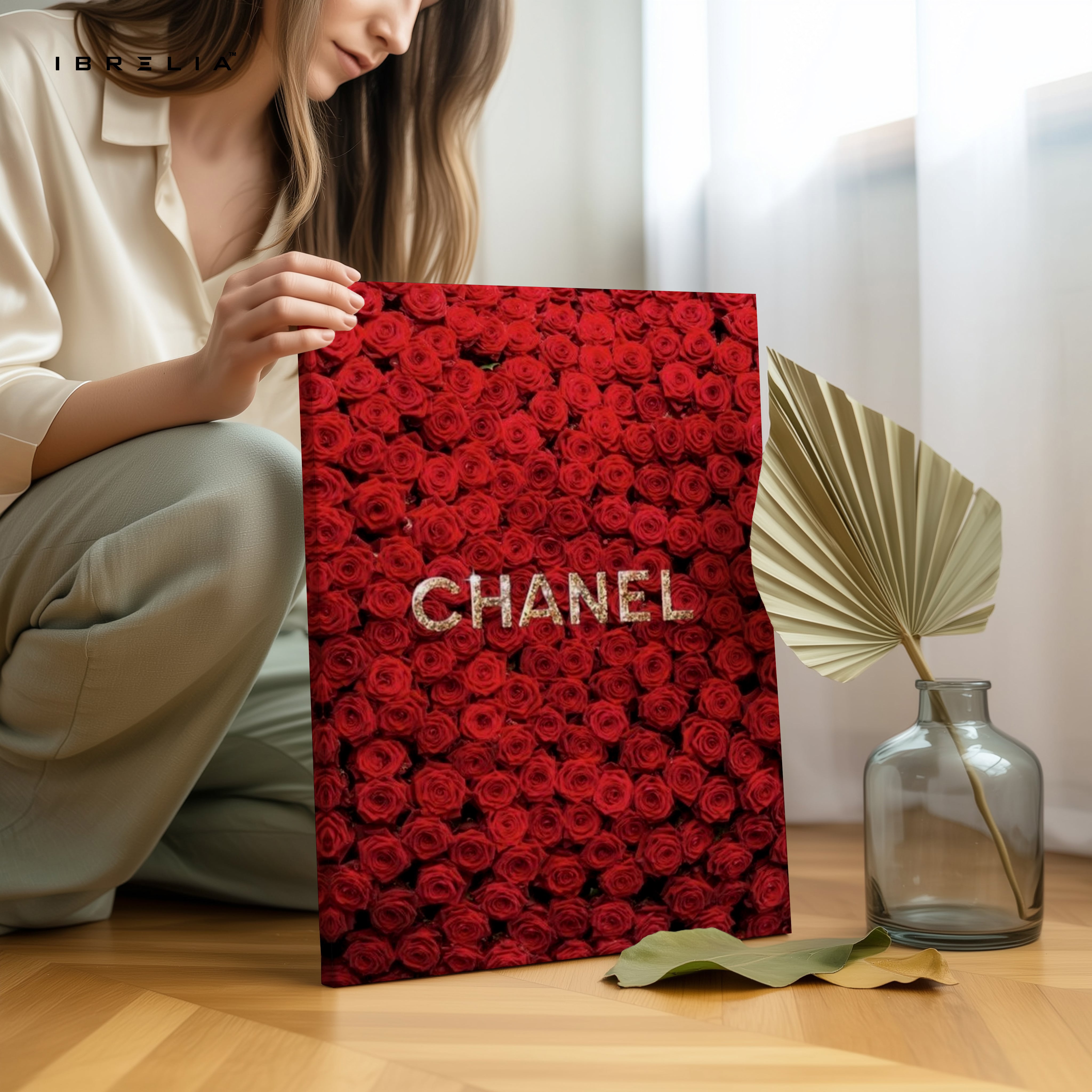 Red Rose Couture Pattern Art – Luxury Designer-Inspired Floral Wall Art | 4K Ultra Wrap Frame Wall Art in Pakistan | IBRELIA™