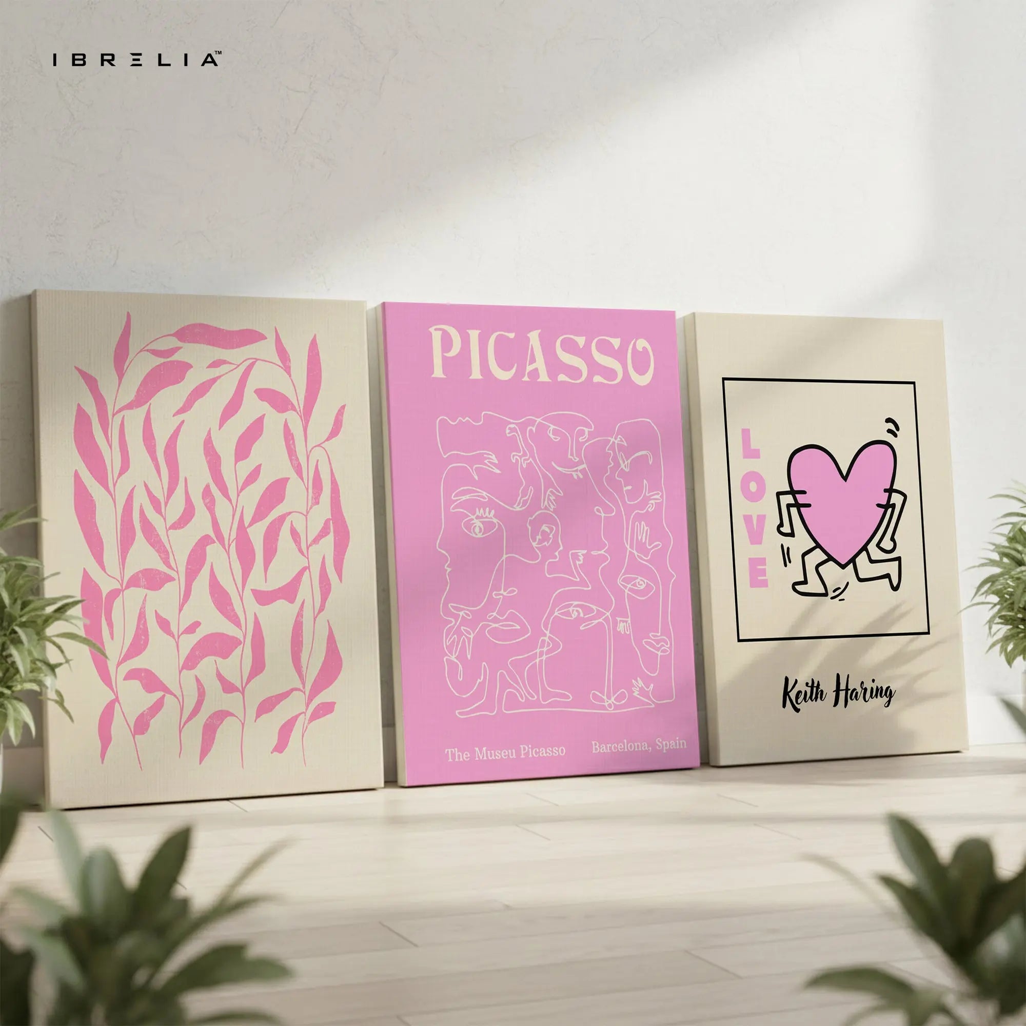 Picasso Love Pink Collection 3 Panel 4K Ultra HD Wall Art in Pakistan | IBRELIA™ IBRELIA