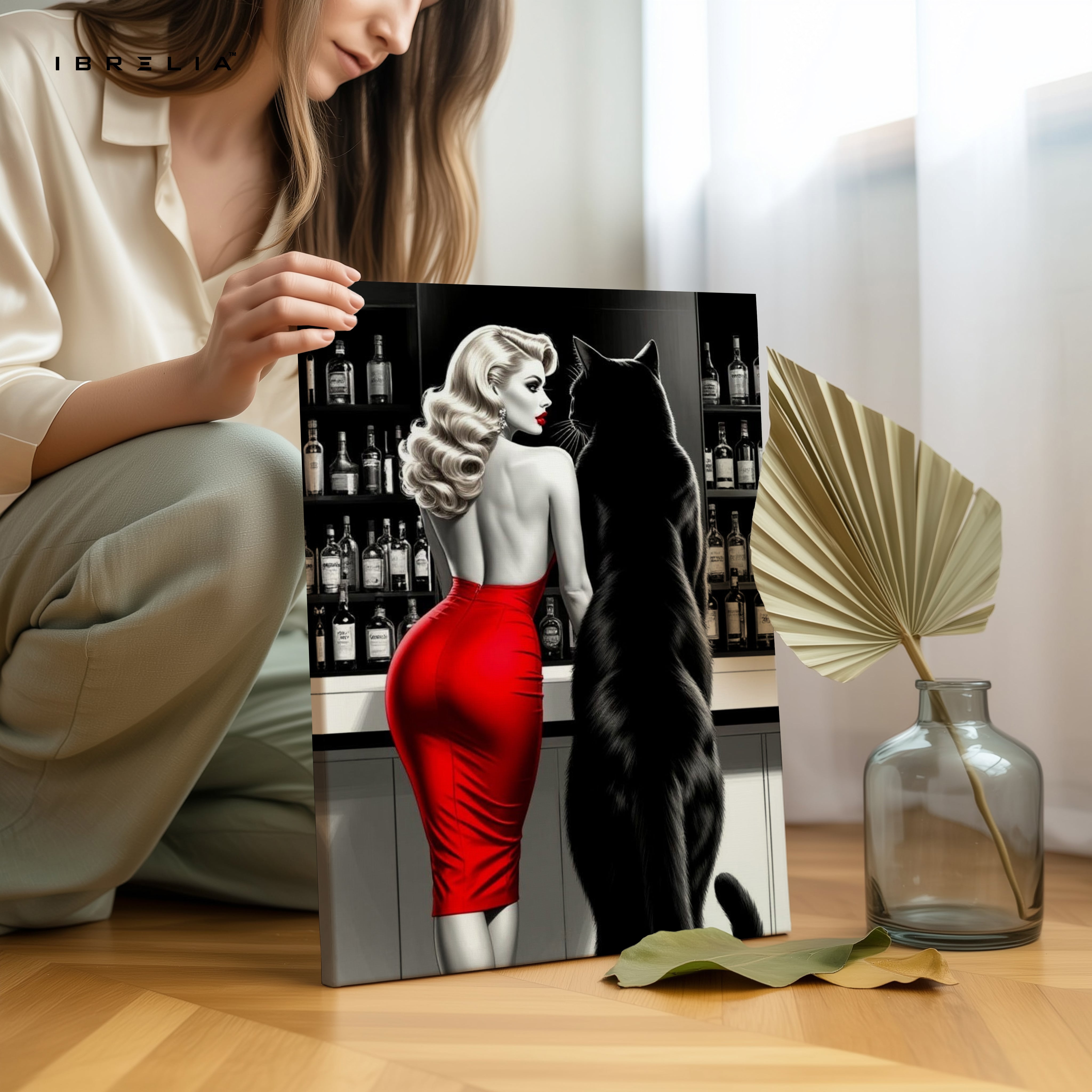 Crimson Elegance Noir Art – 4K Ultra Wrap Frame Wall Art in Pakistan | IBRELIA™