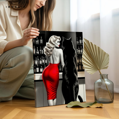 Crimson Elegance Noir Art – 4K Ultra Wrap Frame Wall Art in Pakistan | IBRELIA™