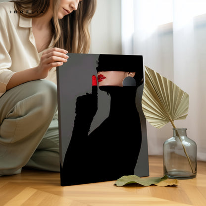 Midnight Red Lips Noir Art – 4K Ultra Wrap Frame Wall Art in Pakistan | IBRELIA™