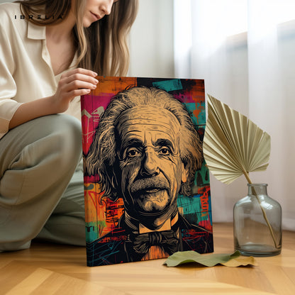 Albert Einstein Pop Art Portrait – 4K Ultra Wrap Frame Wall Art in Pakistan | IBRELIA™