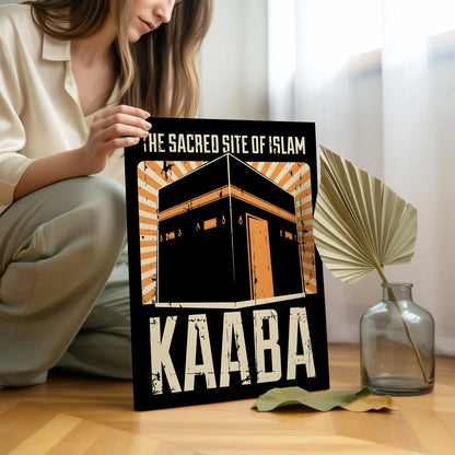 The Sacred Site of Islam – Kaaba Vintage Poster Art | 4K Ultra Wrap Frame Wall Art in Pakistan | IBRELIA™ IBRELIA