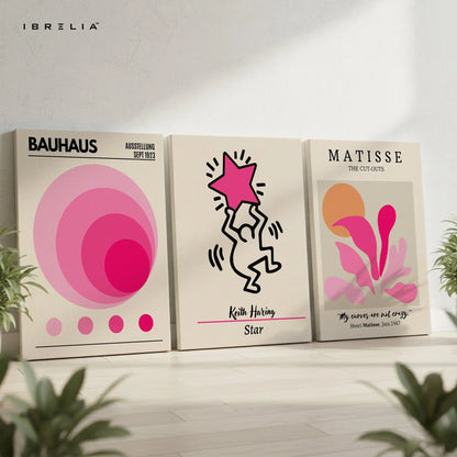 Bauhaus Pop Art 3 Panel 4K Ultra HD Wall Art in Pakistan | IBRELIA™ IBRELIA