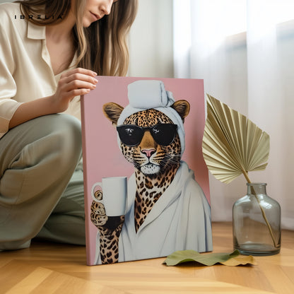 Morning Chic Leopard Art – 4K Ultra Wrap Frame Wall Art in Pakistan | IBRELIA™