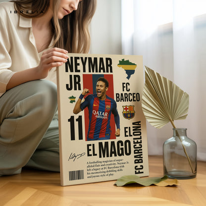 Neymar Jr “El Mago” FC Barcelona Poster Art – 4K Ultra Wrap Frame Wall Art in Pakistan | IBRELIA™
