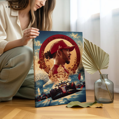 Lewis Hamilton Singapore Tribute – Formula 1 4K Ultra Wrap Frame Wall Art in Pakistan | IBRELIA™
