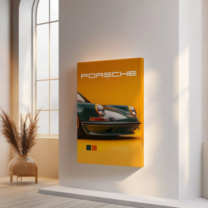 Porsche 911 Vintage Front Detail Wall Art – Retro Luxury Car Poster | 4K Ultra Wrap Frame Wall Art in Pakistan | IBRELIA™ IBRELIA