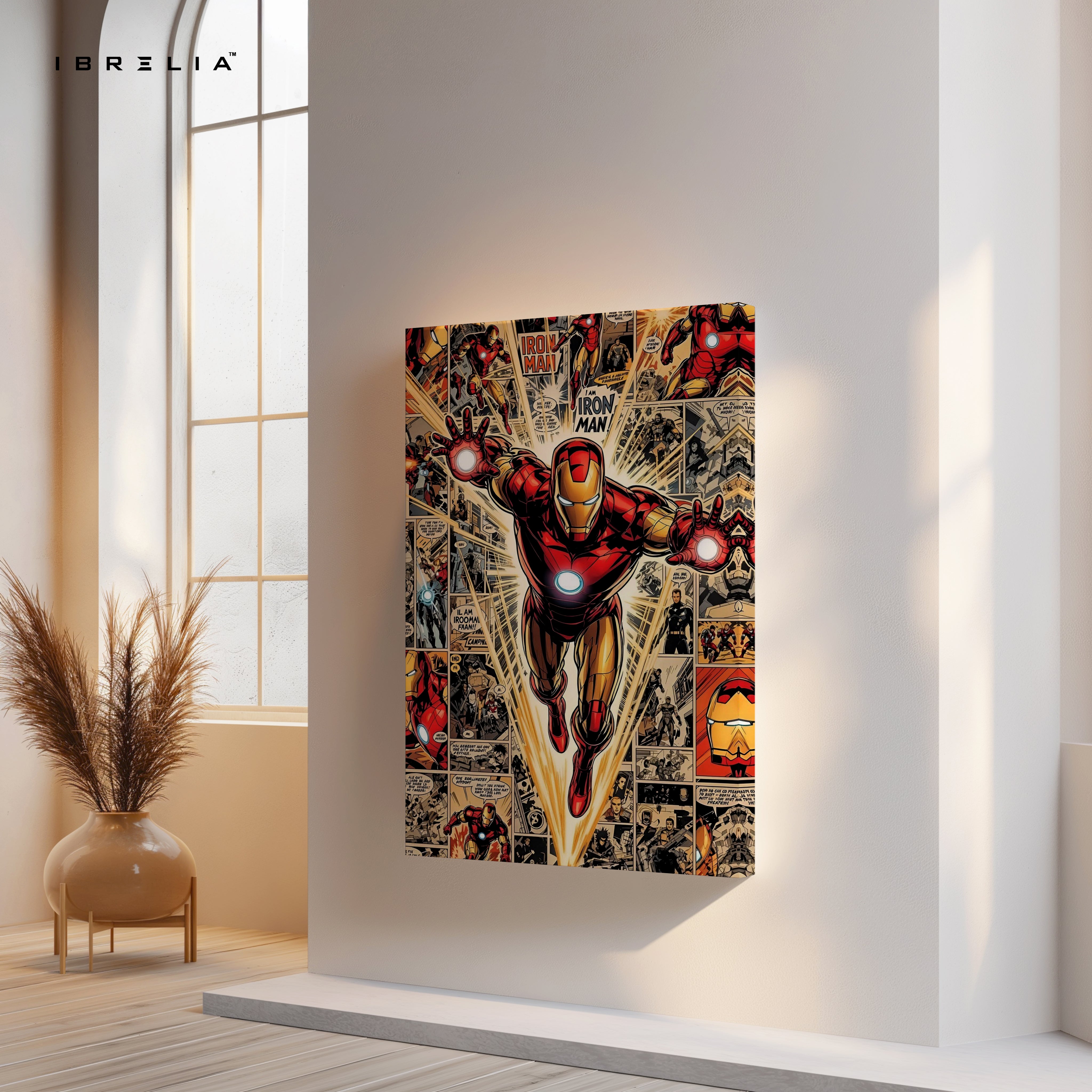 Iron Man Comic Collage Art – 4K Ultra Wrap Frame Wall Art in Pakistan | IBRELIA™