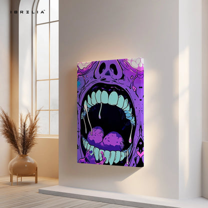Abstract Neon Scream Wall Art – Urban Graffiti Canvas Frame | Bold Street Art Poster Pakistan | IBRELIA™ IBRELIA