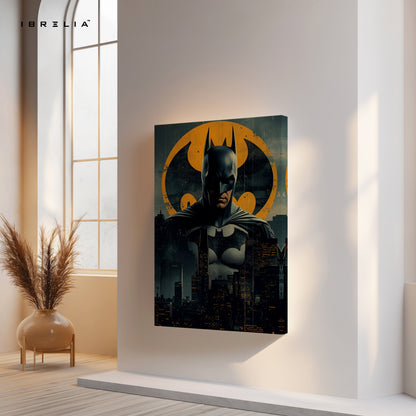 Dark Knight Vigilante – Gotham Noir Superhero Wall Art | 4K Ultra Wrap Frame Wall Art in Pakistan | IBRELIA™