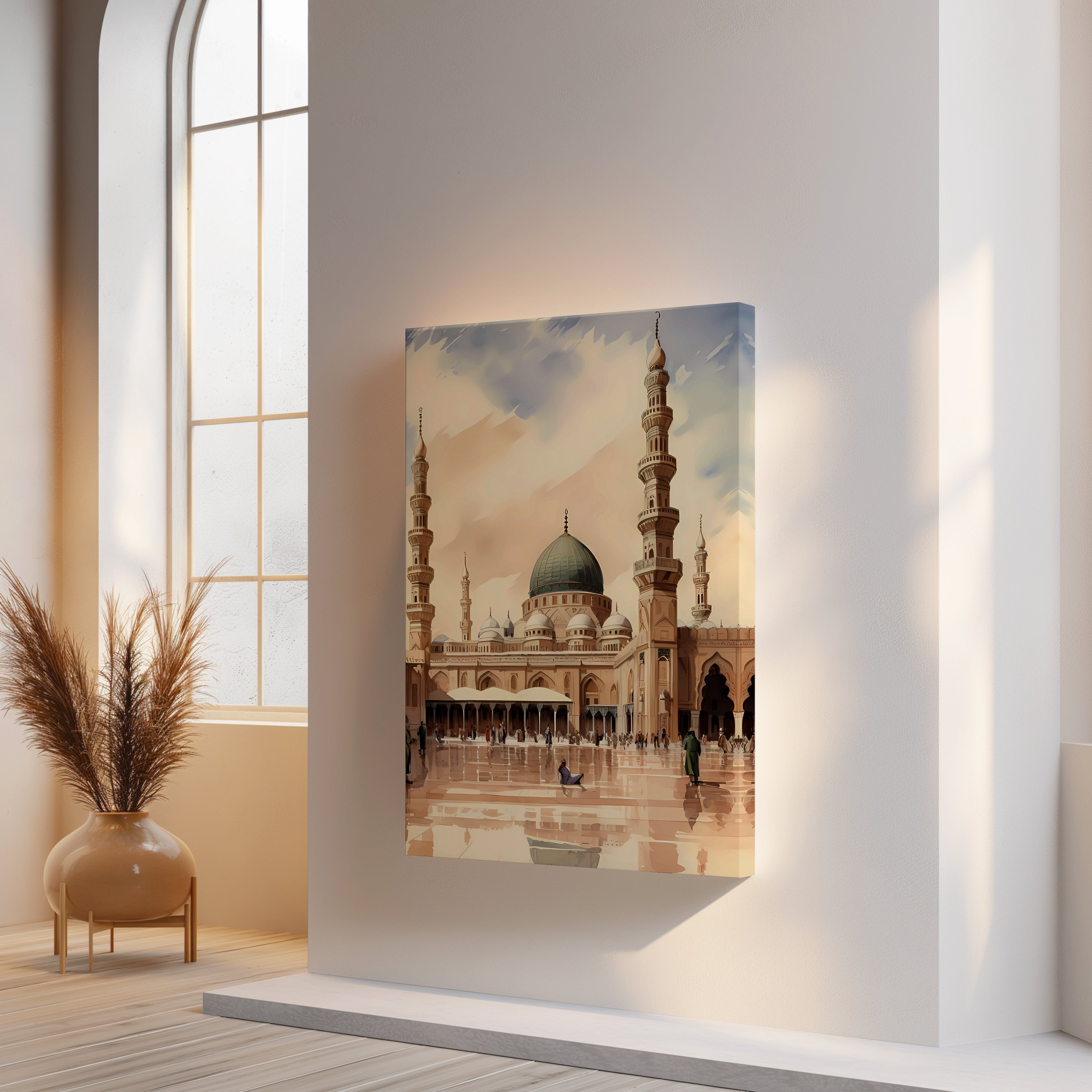 Masjid e Nabawi Courtyard Art – Madinah Serenity | 4K Ultra Wrap Frame Wall Art in Pakistan | IBRELIA™