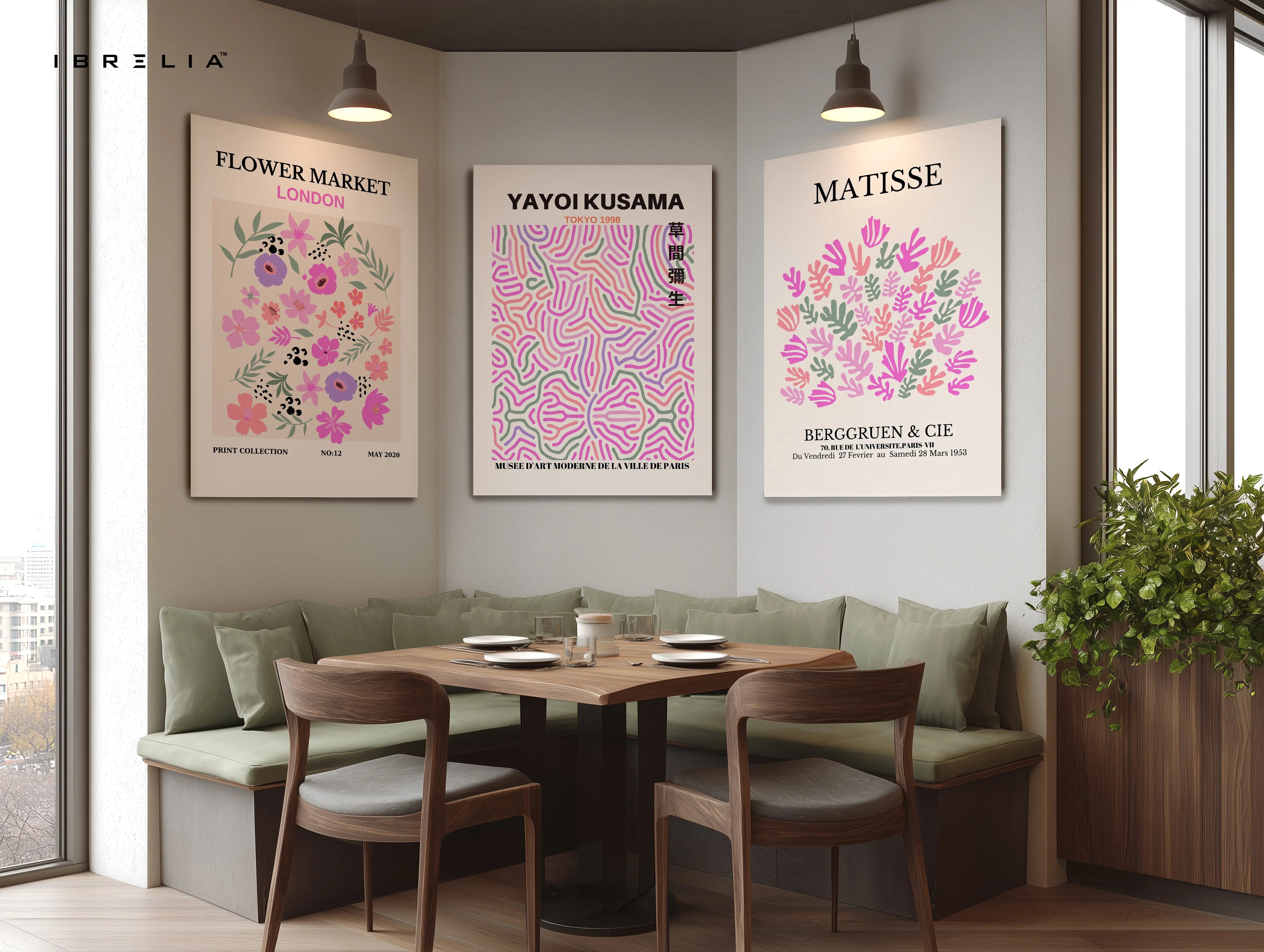 Modern Floral Artists Collection 3 Panel 4K Ultra HD Wall Art in Pakistan | IBRELIA™ IBRELIA
