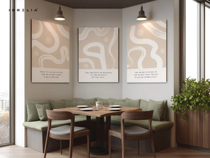 Trust in Allah Minimalist Islamic Quote 3 Panel 4K Ultra HD Wall Art in Pakistan | IBRELIA™ IBRELIA