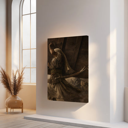 Warrior of Faith Strength Art – Islamic Historical Battle Scene | 4K Ultra Wrap Frame Wall Art in Pakistan | IBRELIA™