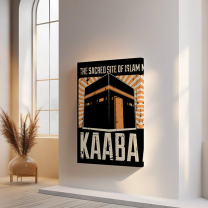 The Sacred Site of Islam – Kaaba Vintage Poster Art | 4K Ultra Wrap Frame Wall Art in Pakistan | IBRELIA™ IBRELIA