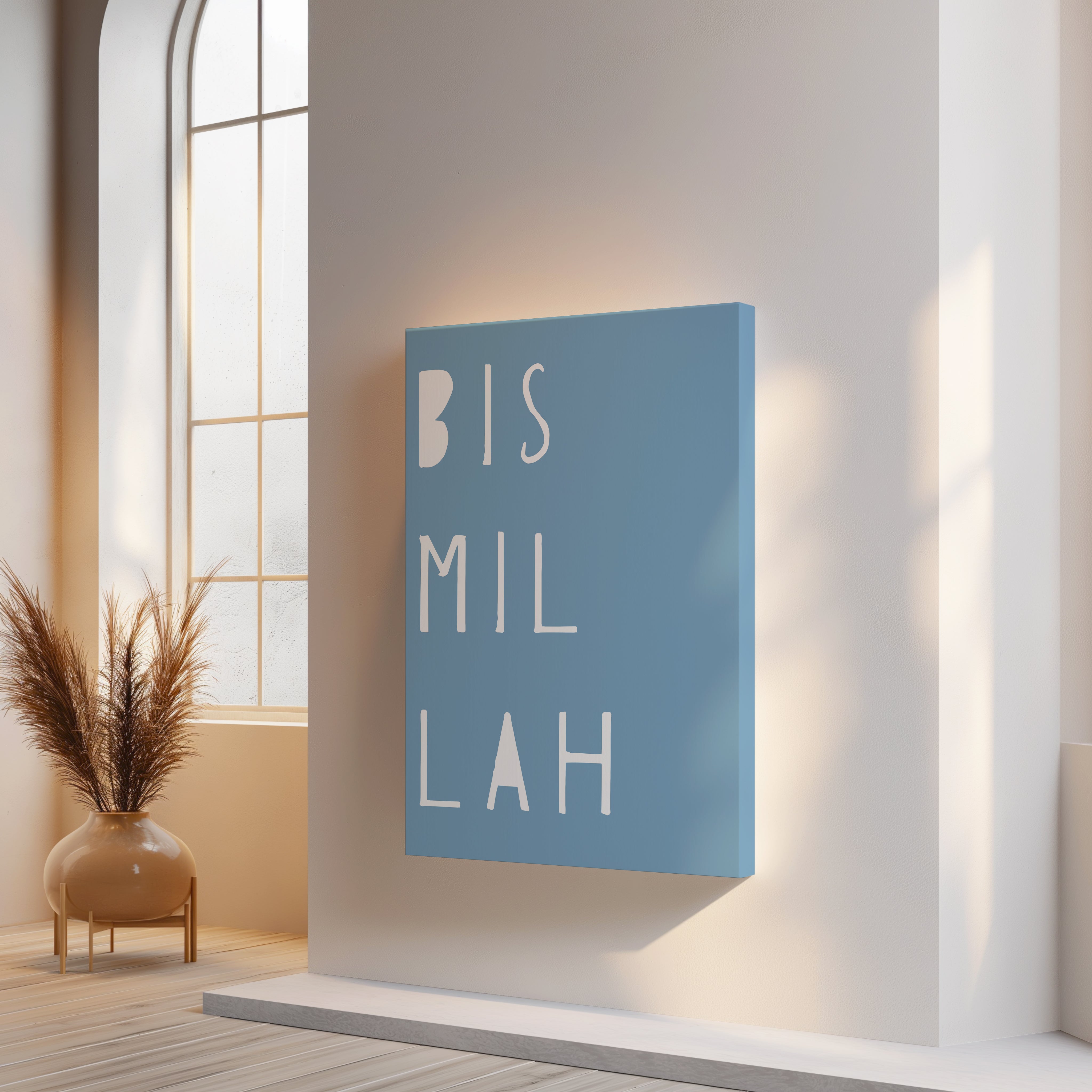 Bismillah Kids Wall Art – Minimal Islamic Nursery Decor | 4K Ultra Wrap Frame Wall Art in Pakistan | IBRELIA™