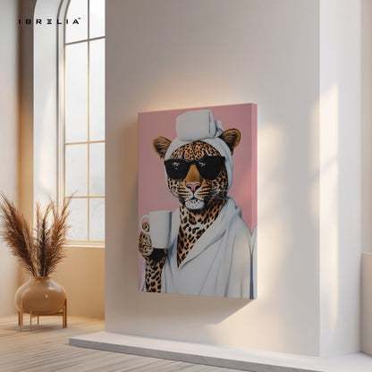 Morning Chic Leopard Art – 4K Ultra Wrap Frame Wall Art in Pakistan | IBRELIA™