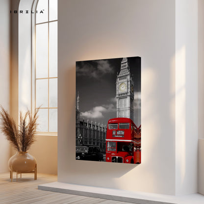London Red Bus Big Ben Art – 4K Ultra Wrap Frame Wall Art in Pakistan | IBRELIA™
