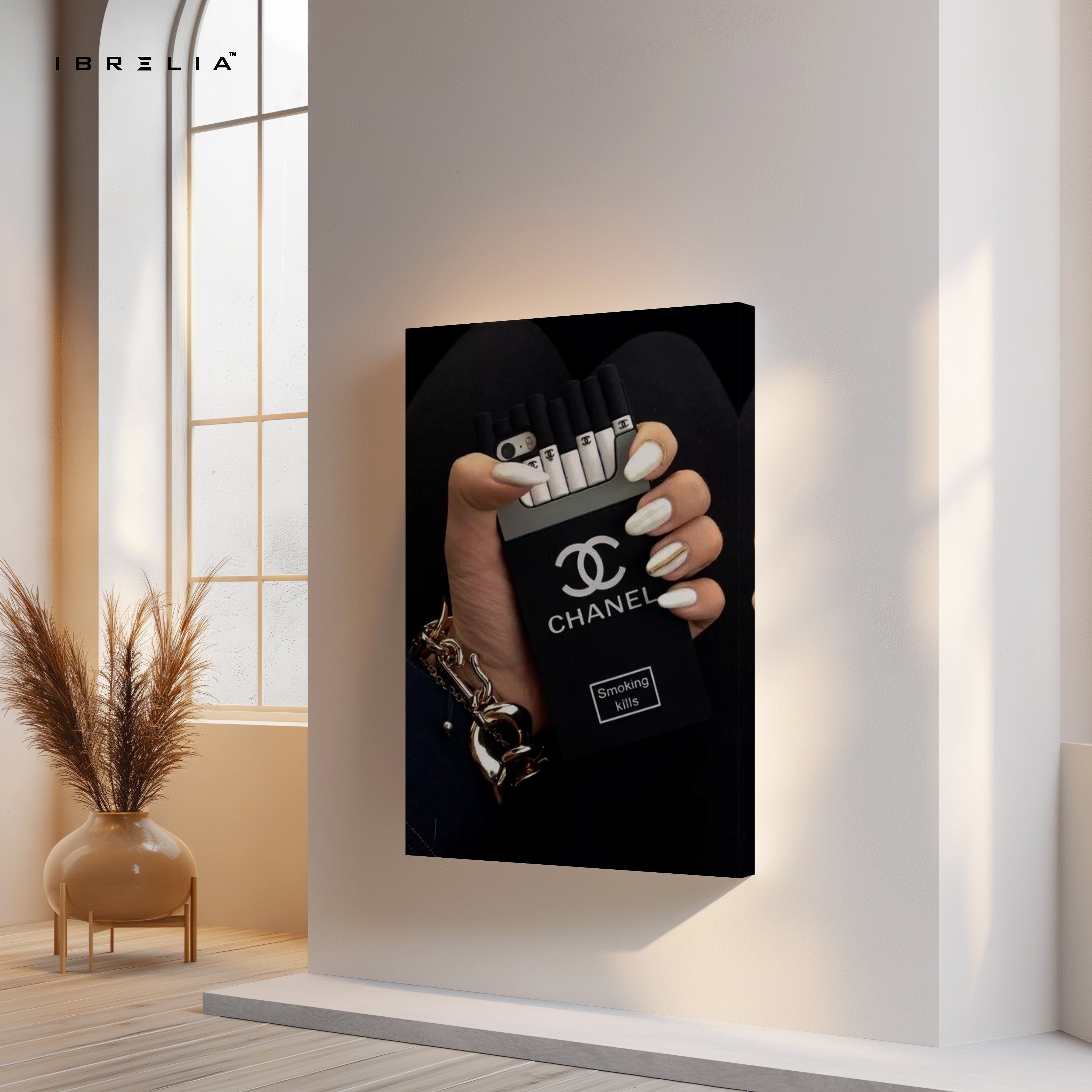Chanel Noir Cigarette Box Glam Art – 4K Ultra Wrap Frame Wall Art in Pakistan | IBRELIA™