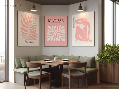 Matisse Pink Collection 3 Panel 4K Ultra HD Wall Art in Pakistan | IBRELIA™ IBRELIA
