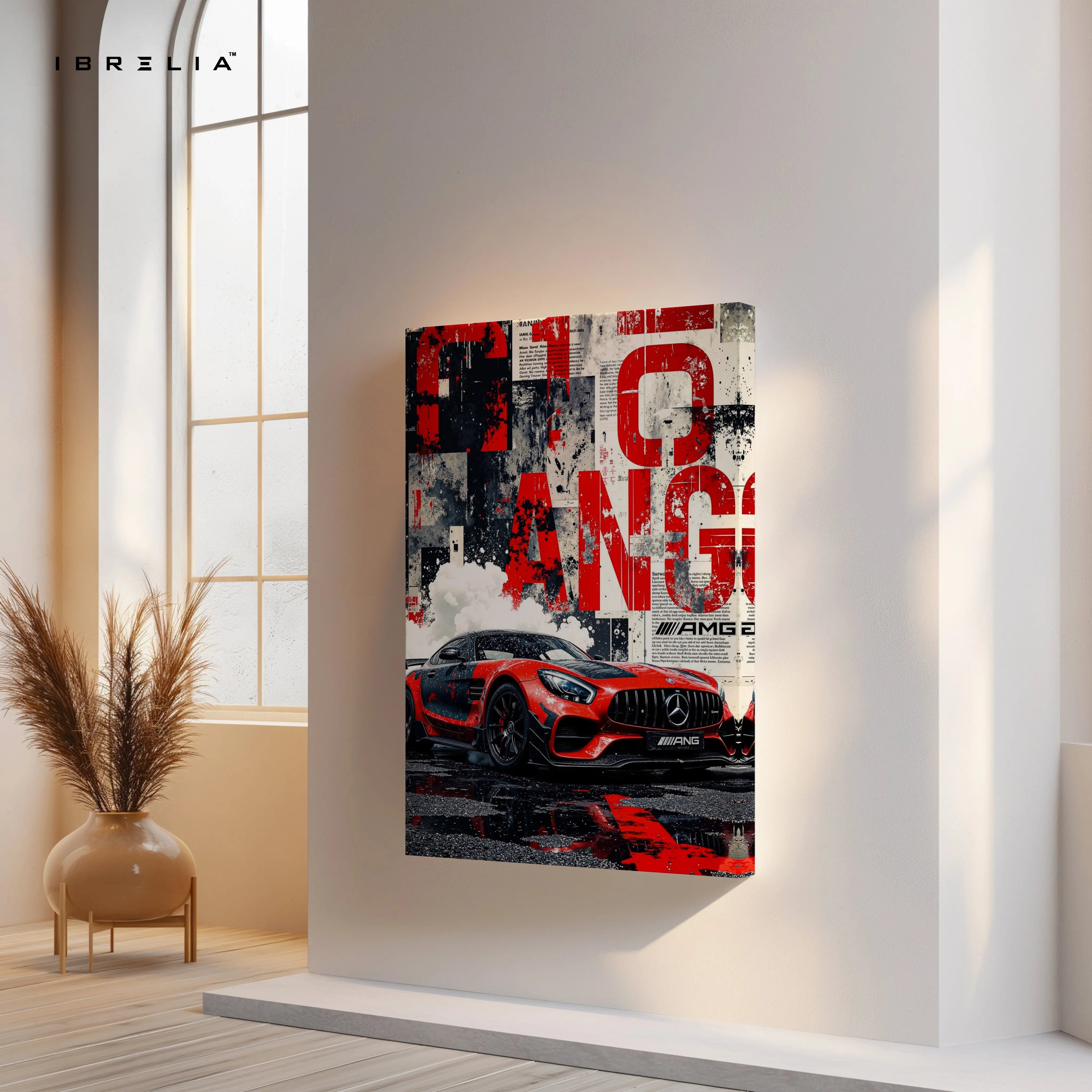 Mercedes AMG Street Racing Wall Art – Performance Car Canvas Frame Pakistan | Luxury Car Poster | IBRELIA™ IBRELIA