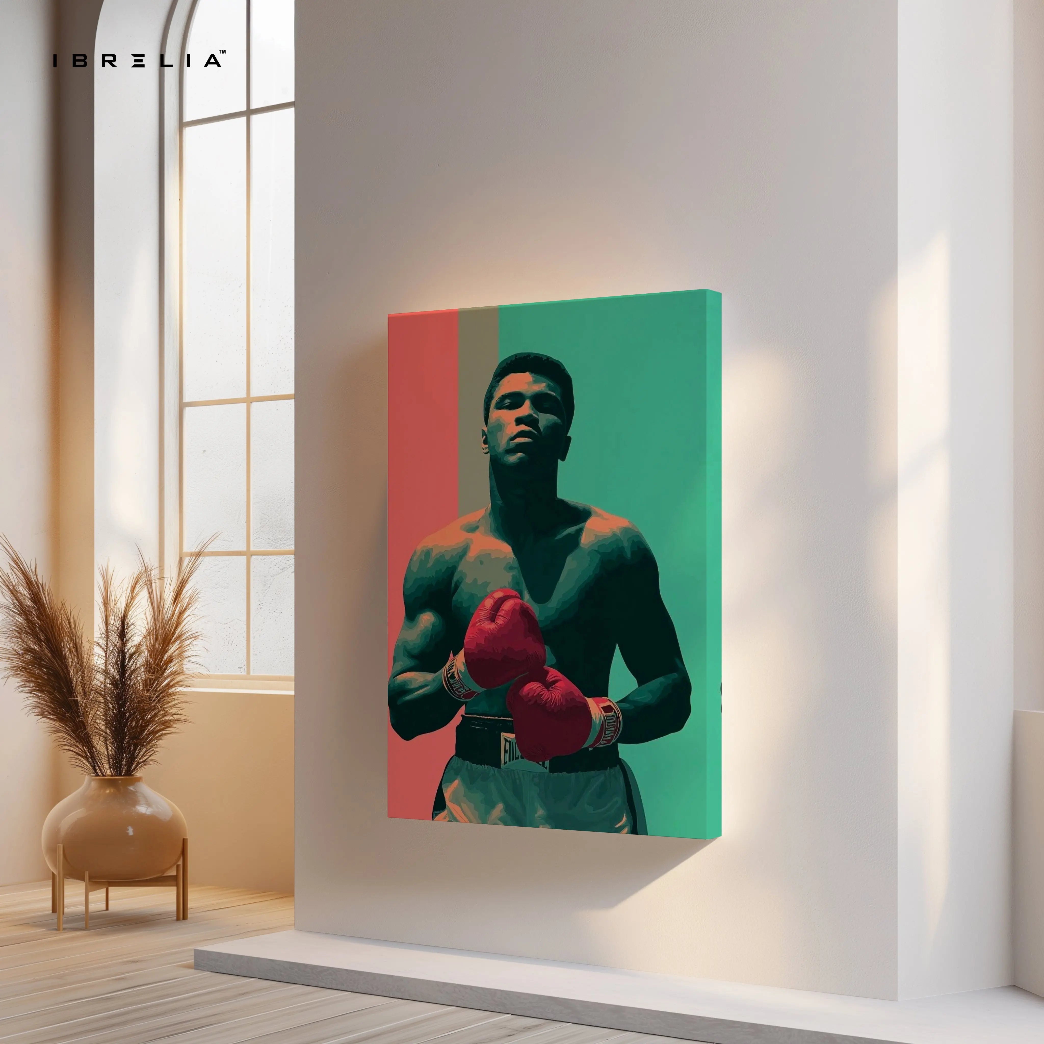 Muhammad Ali Portrait Wall Art – Boxing Legend Canvas Frame | Vintage Fighter Poster Pakistan | IBRELIA™ IBRELIA