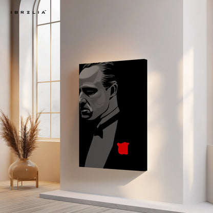 Godfather Minimal Portrait Wall Art – Don Vito Corleone Canvas Frame | Iconic Mafia Poster Pakistan | IBRELIA™ IBRELIA
