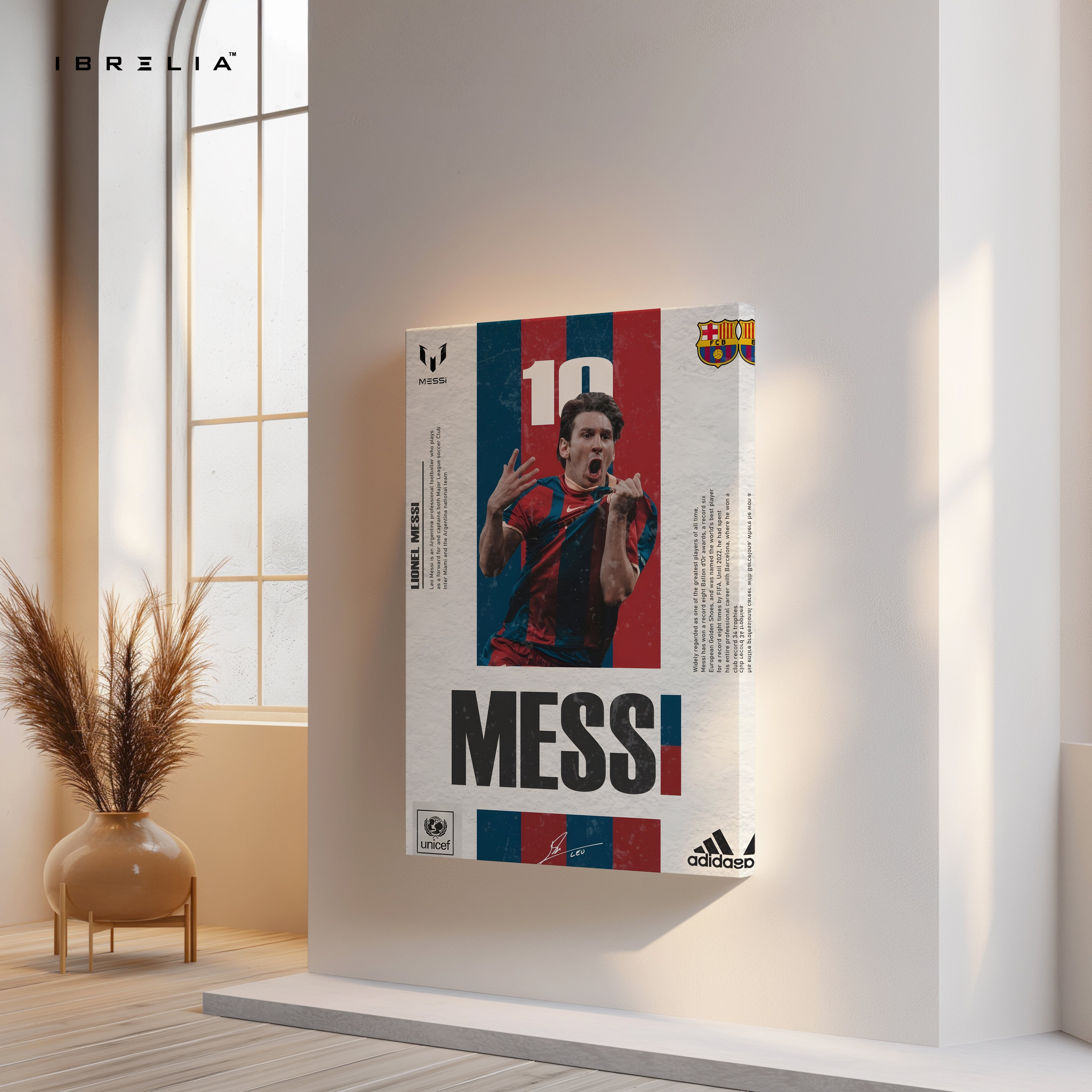 Lionel Messi FC Barcelona Iconic No.10 Poster Art – 4K Ultra Wrap Frame Wall Art in Pakistan | IBRELIA™