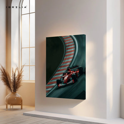 Ferrari F1 Cornering Speed Wall Art – High Velocity Track Canvas Frame Pakistan | Formula Racing Poster | IBRELIA™ IBRELIA