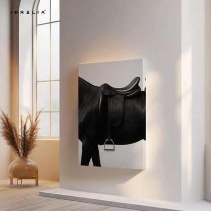 Equestrian Saddle Minimal Art – Luxury Horse Detail Modern Wall Art | 4K Ultra Wrap Frame Wall Art in Pakistan | IBRELIA™ IBRELIA