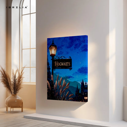 Hogwarts Night Wall Art – Magical Harry Potter Inspired Canvas Frame | Fantasy Castle Poster Pakistan | IBRELIA™ IBRELIA